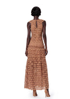 Almarie Lace High Neck Maxi Dress In Orange