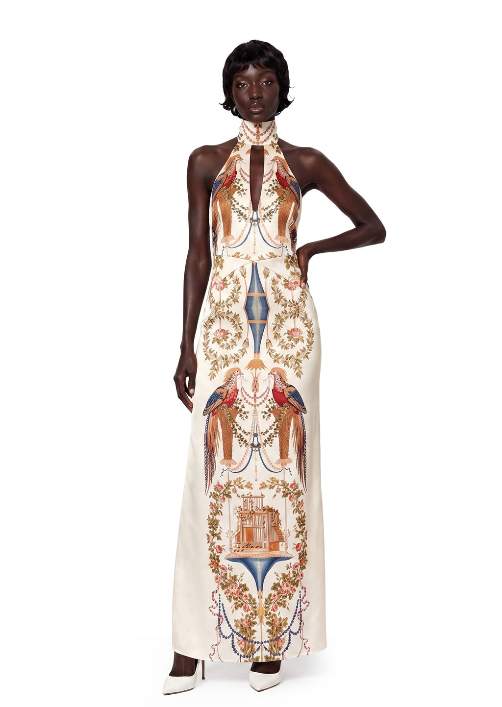 Zale Sleeveless Halter Neck Printed Maxi Dress