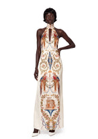 Zale Sleeveless Halter Neck Printed Maxi Dress