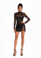 Mana Long Sleeved Lace Bodysuit & Skirt Set