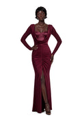 Nacirema Open Back Slit Maxi Dress
