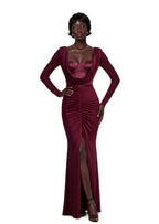 Nacirema Open Back Slit Maxi Dress