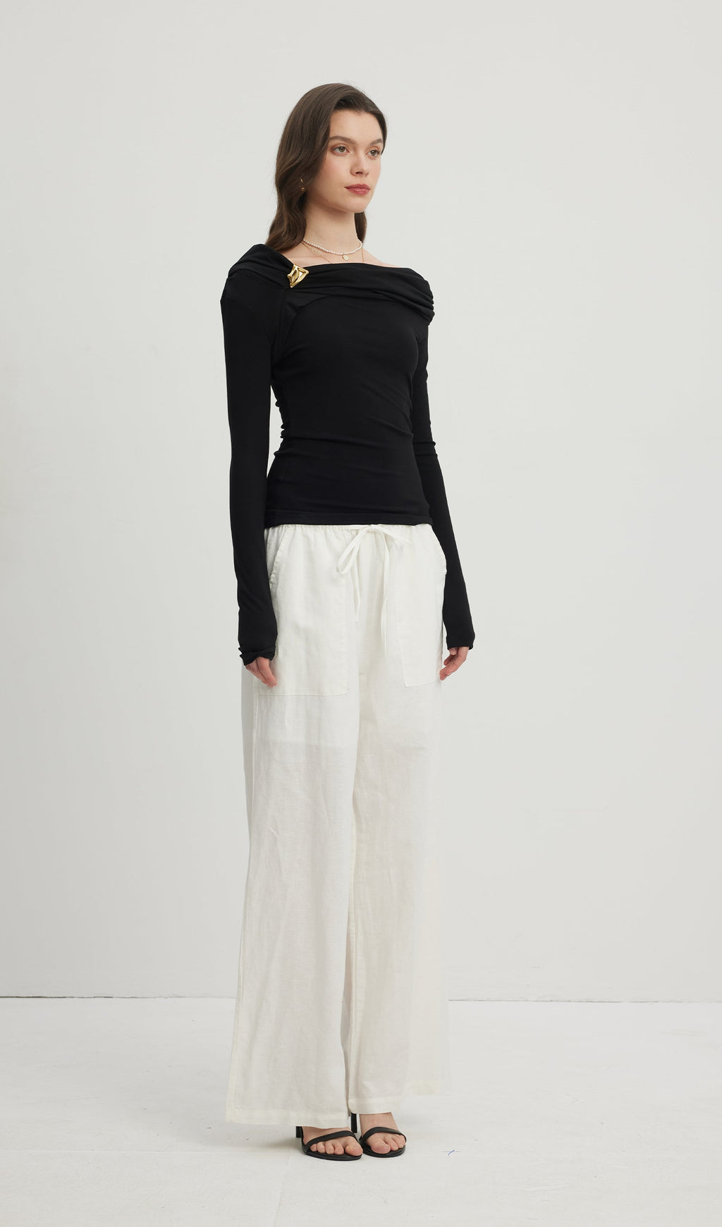 Pleated Off Shoulder Top