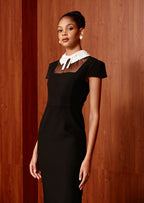 Hanh Crepe Midi Dress In Black