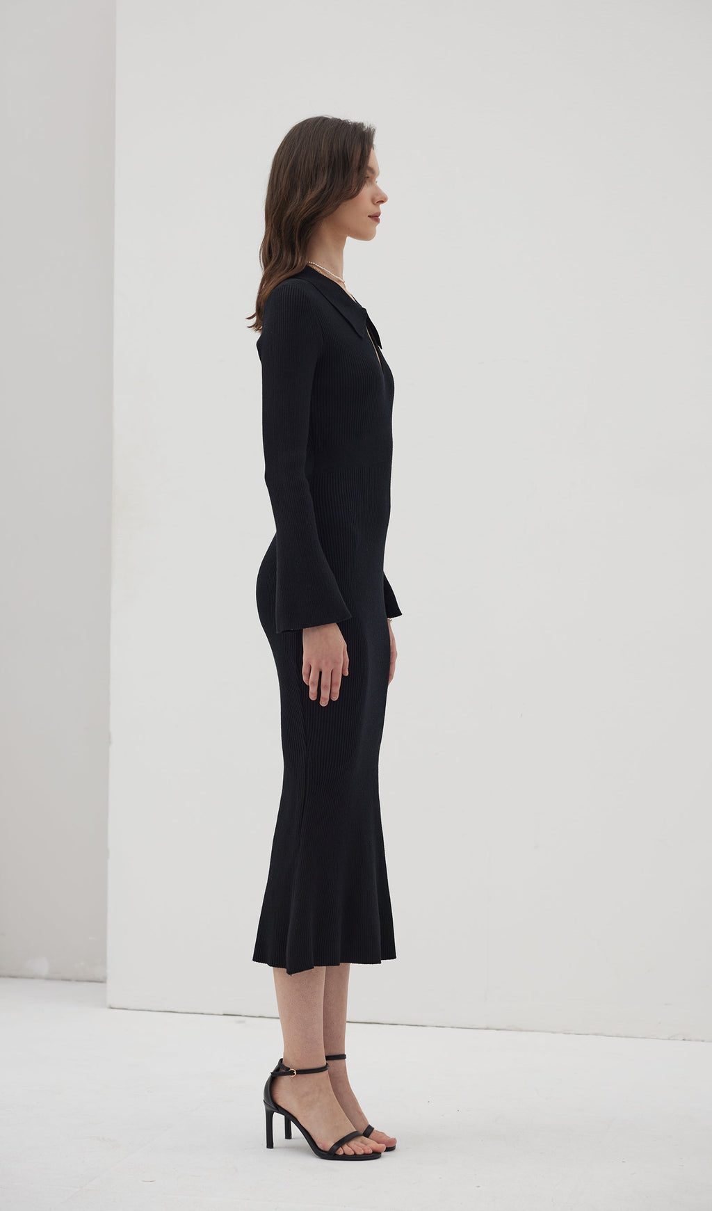 Solid Knitted Hollow Maxi Dress