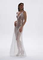 Archiwa V Neck Sequined Maxi Dress