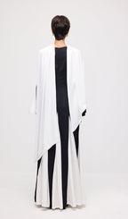 Knitted Triangular Inserts Maxi Dress In Black