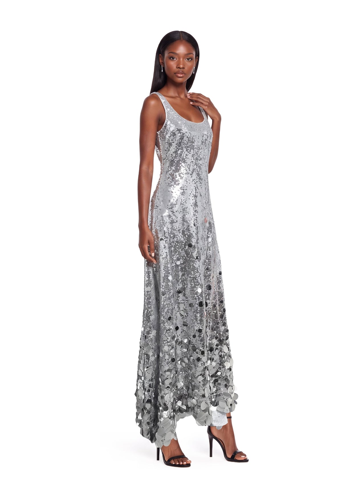 Caedmon Sleeveless Sequined Maxi Dress