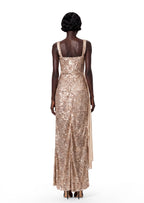 Beau Sequined Slit Maxi Dress