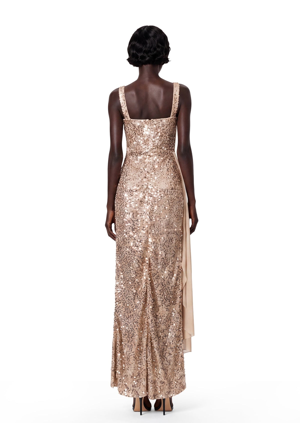 Beau Sequined Slit Maxi Dress