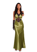 Quarry Lace Halter Neck Maxi Dress In Green