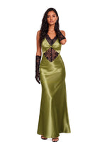 Quarry Lace Halter Neck Maxi Dress In Green