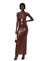 Jacop Sequined Halter Maxi Dress