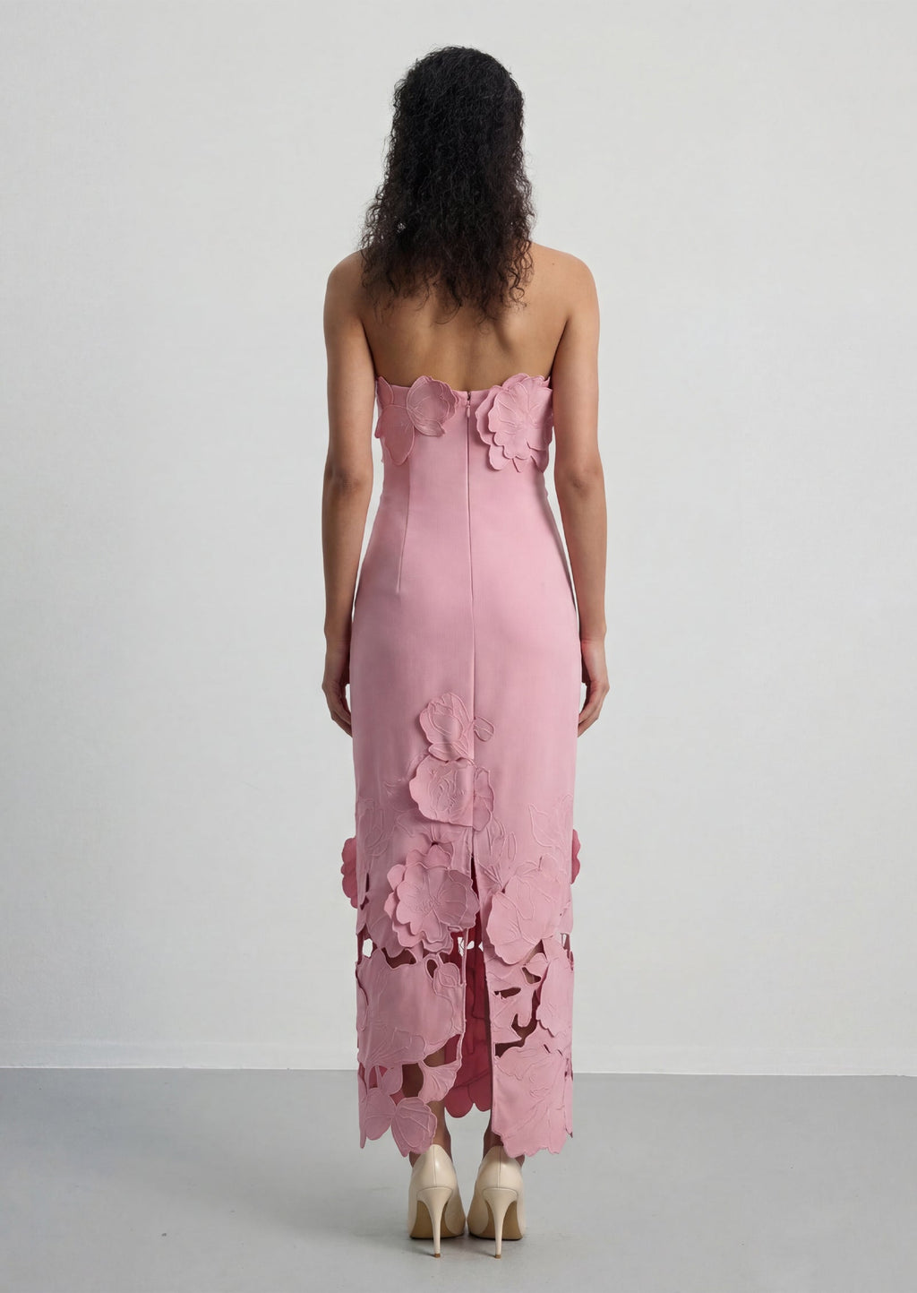 Rayna Floral-Appliquéd Crepe Maxi Dress