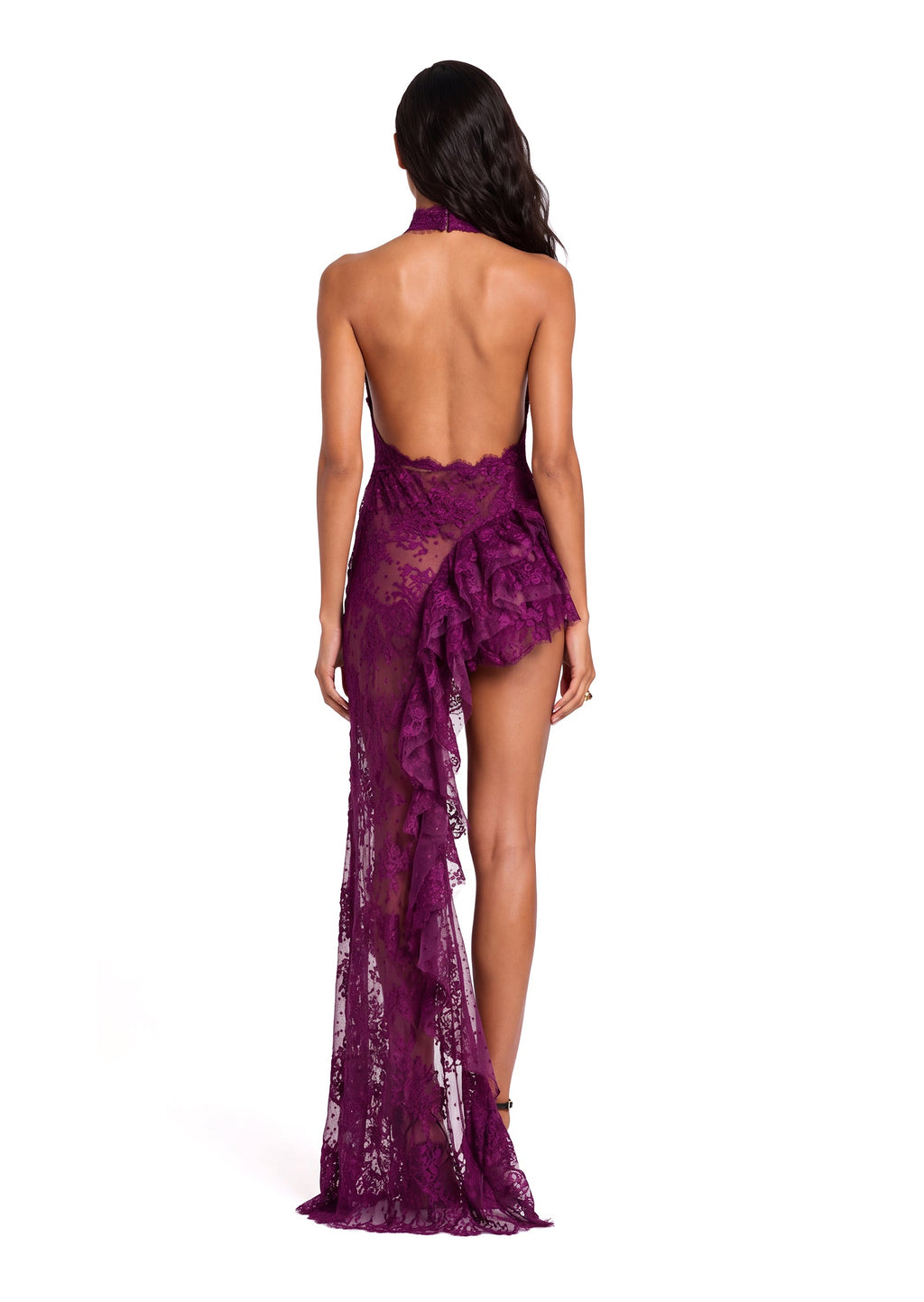 Habib Halter Neck Lace Maxi Dress
