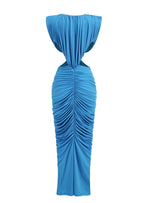 Zadie Pleated Maxi Dress In Royal Blue