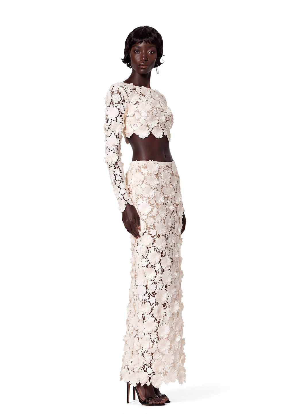 Xaila Long Sleeved Short Top & Long Skirt Set