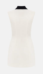 Tweed Contrast Collar Mini Dress