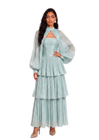 Wald Strapless Maxi Dress In Cyan Blue