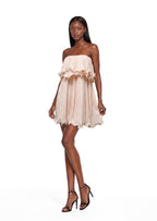 Lacretia Strapless Pleated Mini Dress