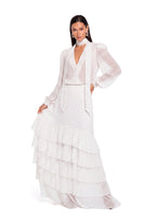 Adan Polka Dot Ruffle Maxi Skirt Two Piece Set