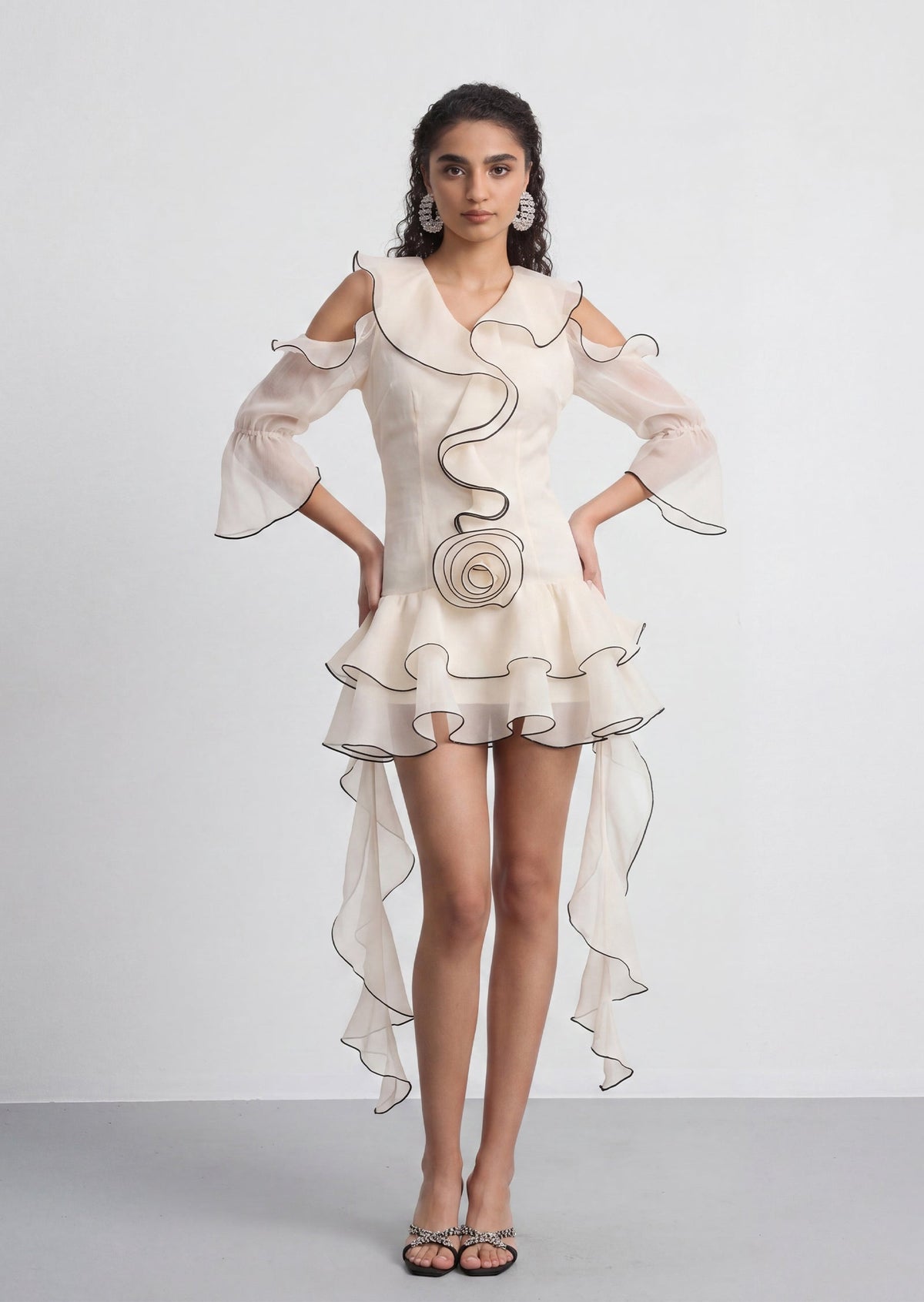 Blanche Ruffle Bubble Mini Dress
