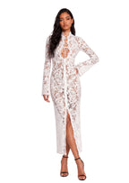 Cactus Slit Lace Midi Dress