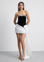 Strapless Mini Dress With Bow Ribbon