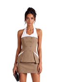 Beppe Collared Halter Neck Top & Skirt Set