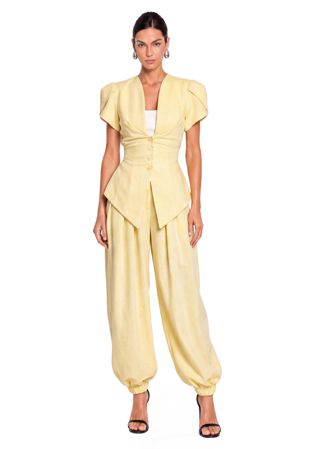 Laban Puff Sleeved Top And Lantern Pants Set