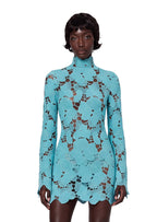 Xavier Lace Mini Dress In Blue
