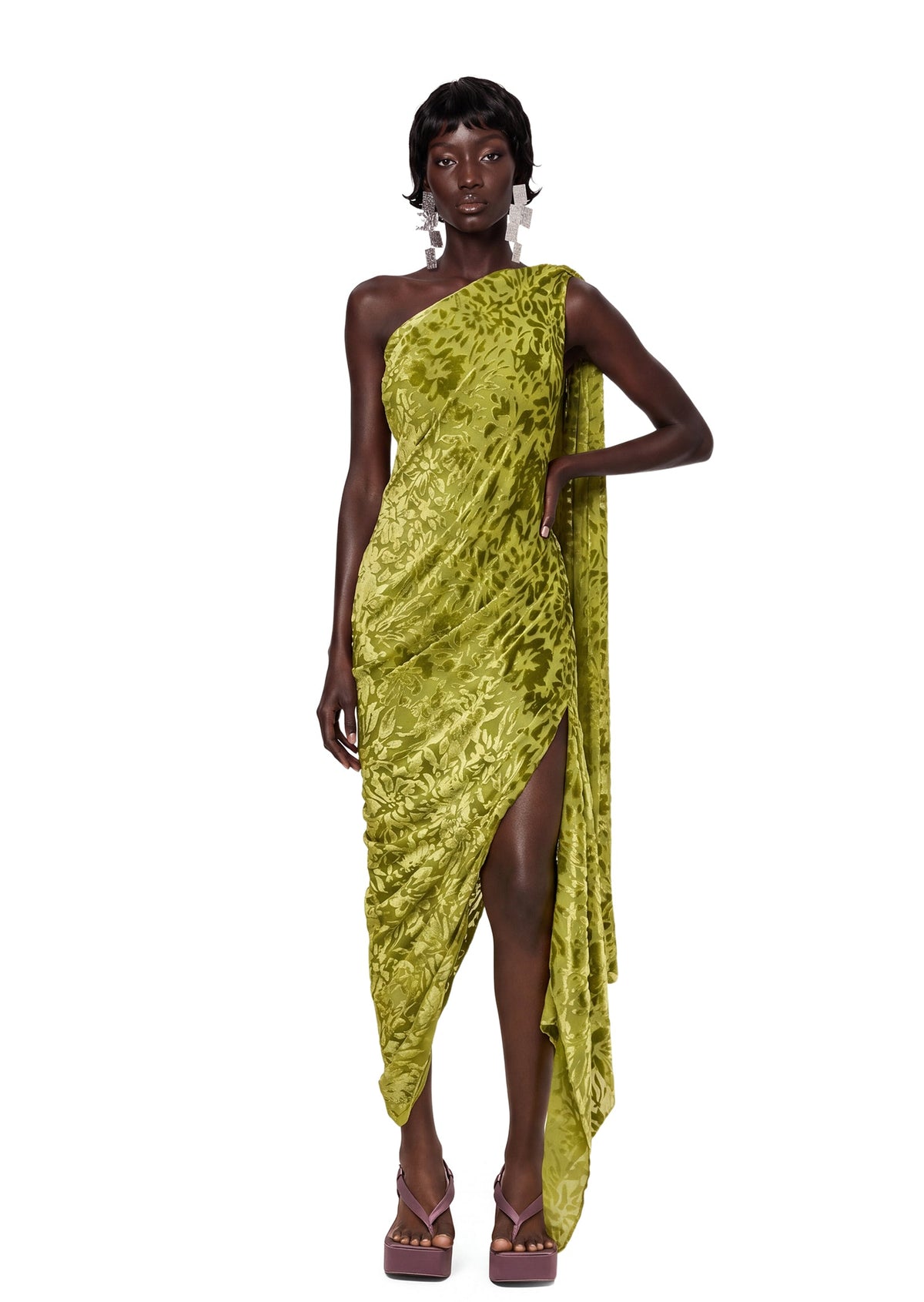Laith Sleeveless One Shoulder Midi Dress