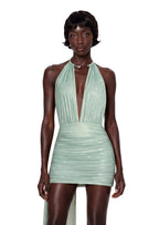Obioma Sequin Mini Dress In Mint Green