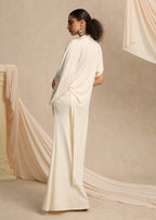 Hiba Asymmetrical Blouse & Maxi Skirt With Draped Set