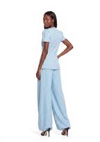Hadley Short Sleeve Top & Maxi Pants Set In Blue