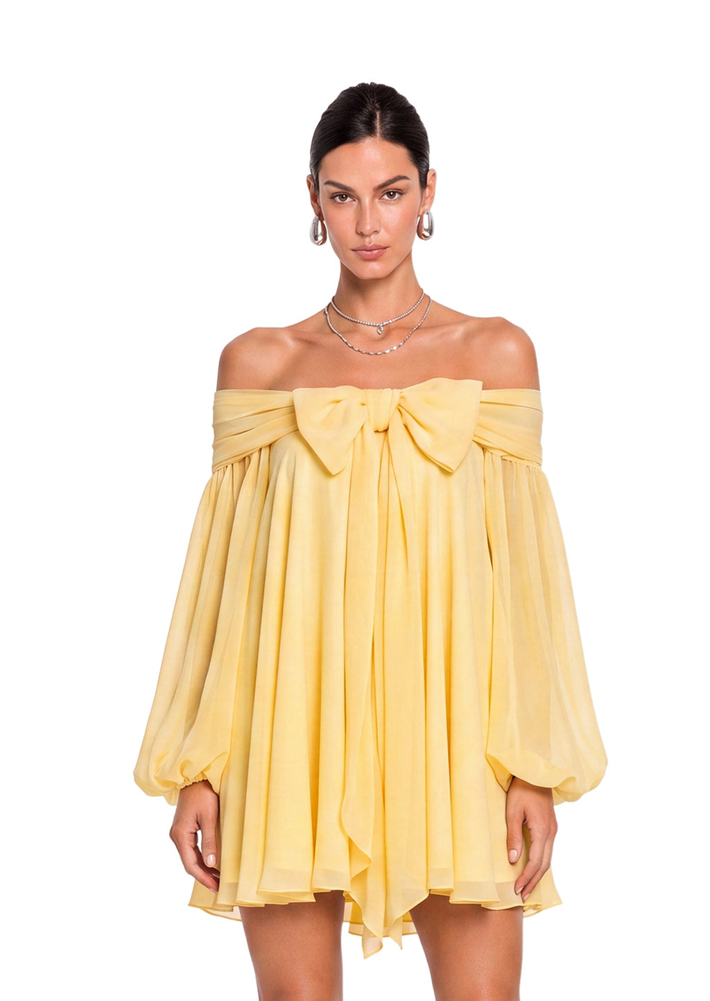 Jabulani Off Shoulder Mini Dress In Yellow