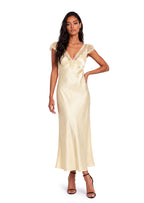 Gorelia Tulle Trimmed Satin Midi Dress