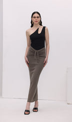 One Shoulder Metal Embellished Top