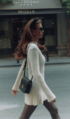 Ribbed Jersey A-Silhouette Mini Dress