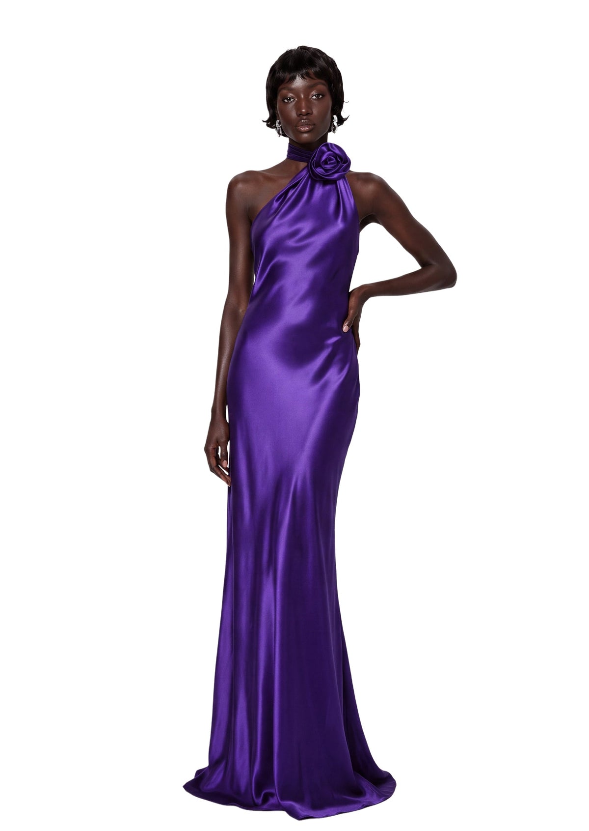 Kadience Satin Halter Neck Maxi Dress