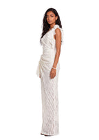 Wade One Shoulder Lace Maxi Dress In White