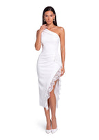 Lachlan Sleeveless Lace Midi Dress In White