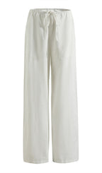 Loose Tie Pants White
