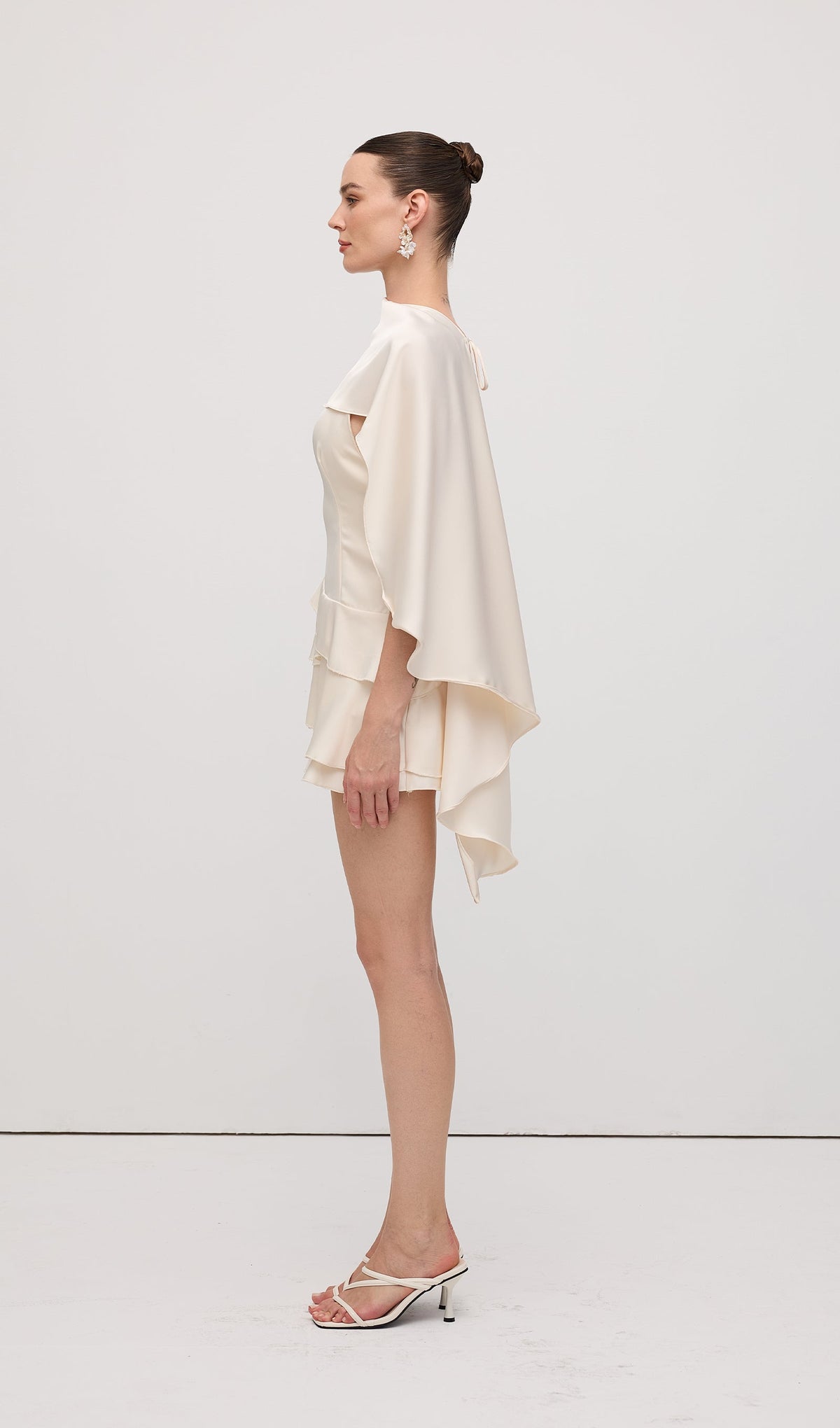 Satin Cape Two Piece Mini Dress