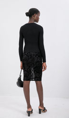 Trendy Pattern Texture Midi Skirt