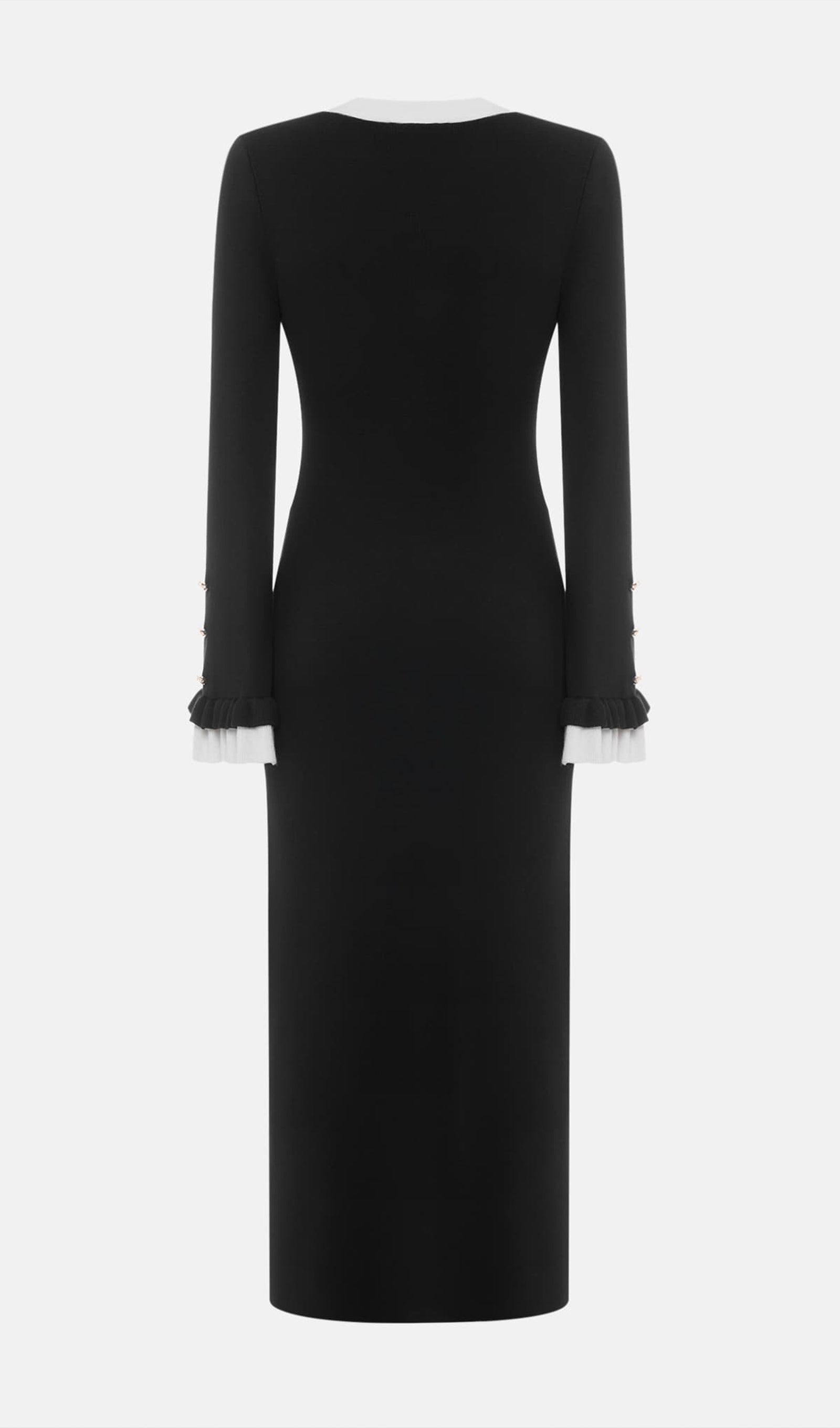 Knitted Contrasting Cuffs Maxi Dress