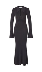 Solid Knitted Hollow Maxi Dress