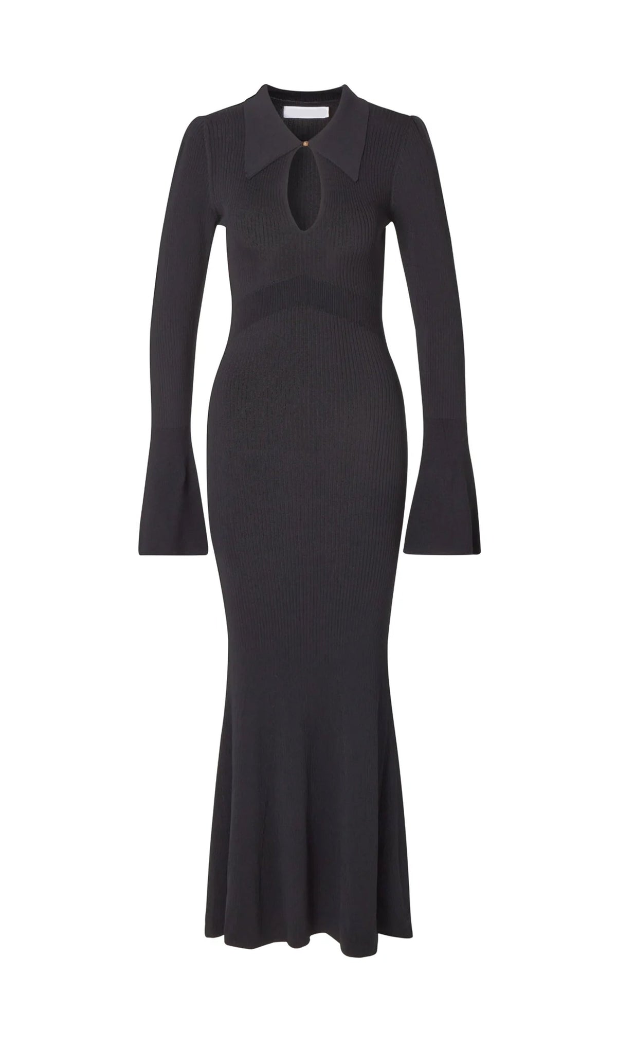Solid Knitted Hollow Maxi Dress