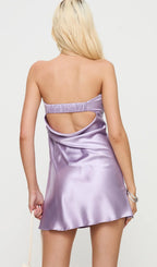 Phillipa Off Shoulder Mini Dress Purple