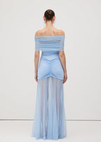 Slinky Off Shoulder Maxi Dress